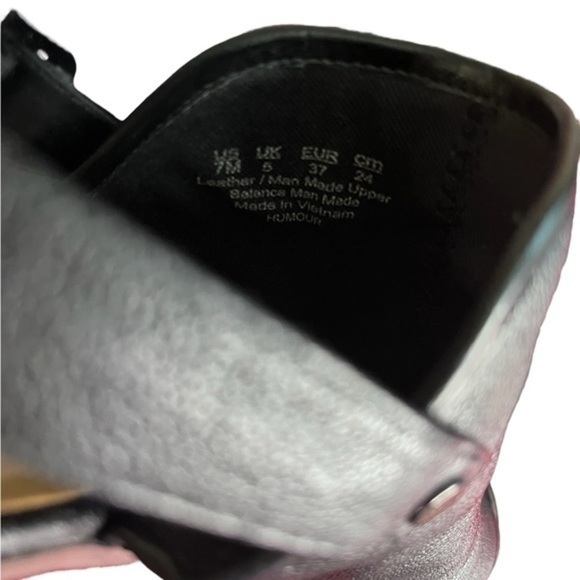 Franco Sarto Black Leather Humour Block Heel Sandal - Picture 5 of 7